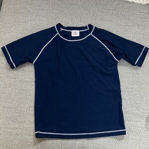 Hanna Andersson Navy Blue Kids Swim Top with White Trim